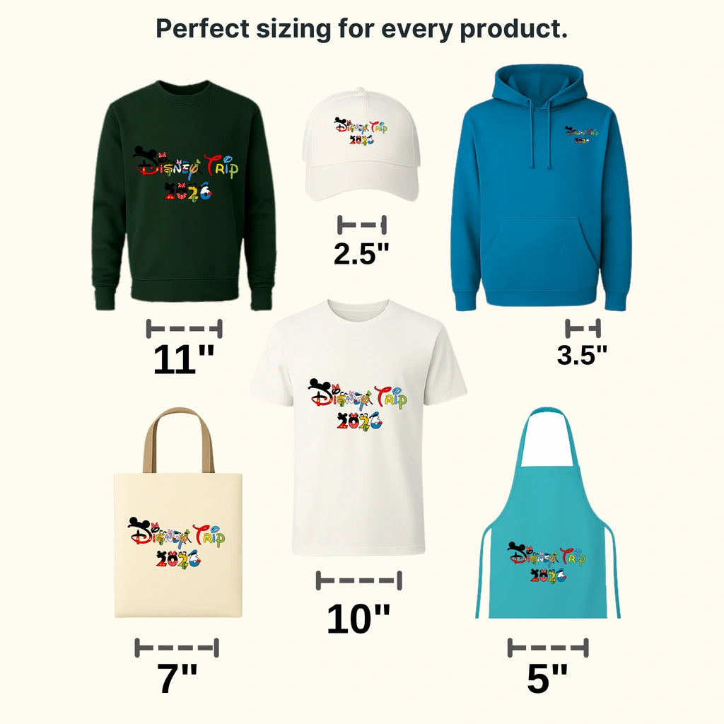 Family Trip 2026 Minnie & Mickey Cartoon Designs - DTF Heat Transfer