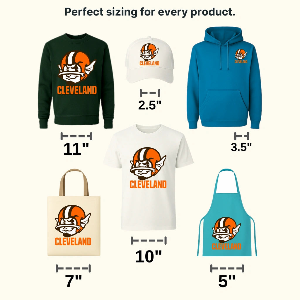 Cleveland Browns Winged Helmet Mascot NFL Design - DTF Heat Transfer