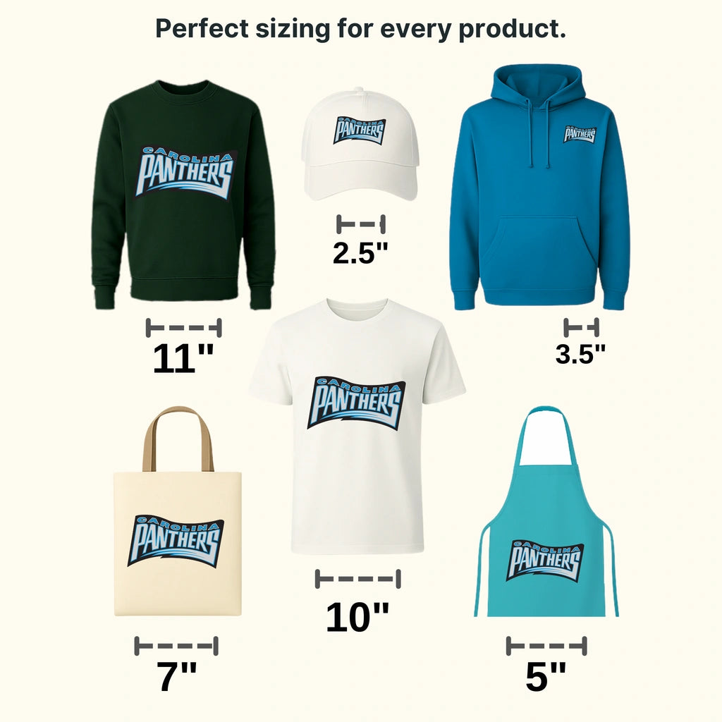 Carolina Panthers Stylized Arch Text NFL Design - DTF Heat Transfer