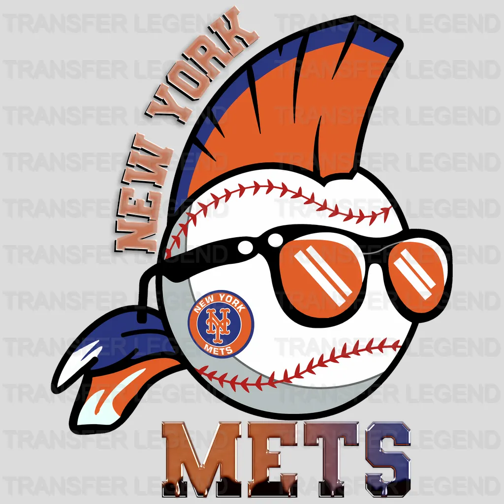 New York Mets MLB Diamond Shape Logo Emblem - DTF Iron On Transfer
