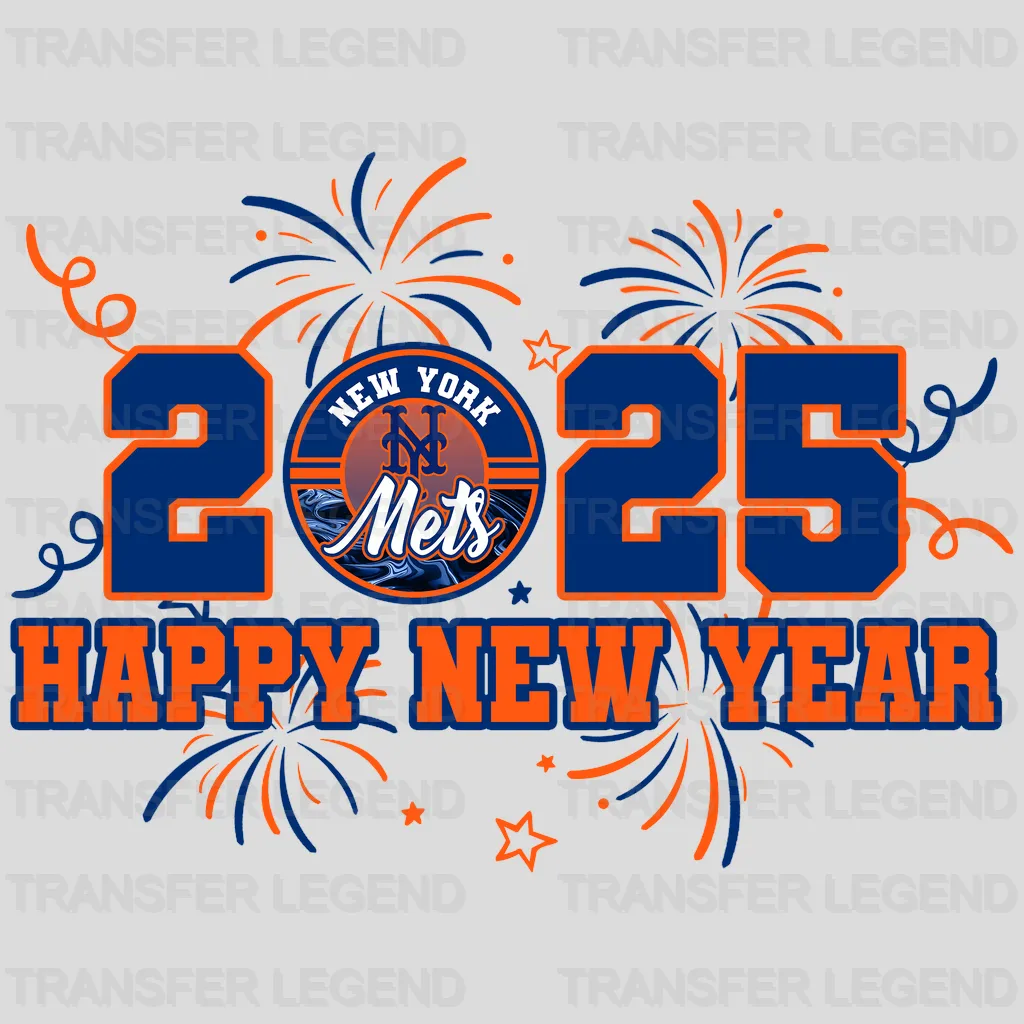 New York Mets MLB Chrome Metal Circle Badge 3D - DTF Iron On Transfer