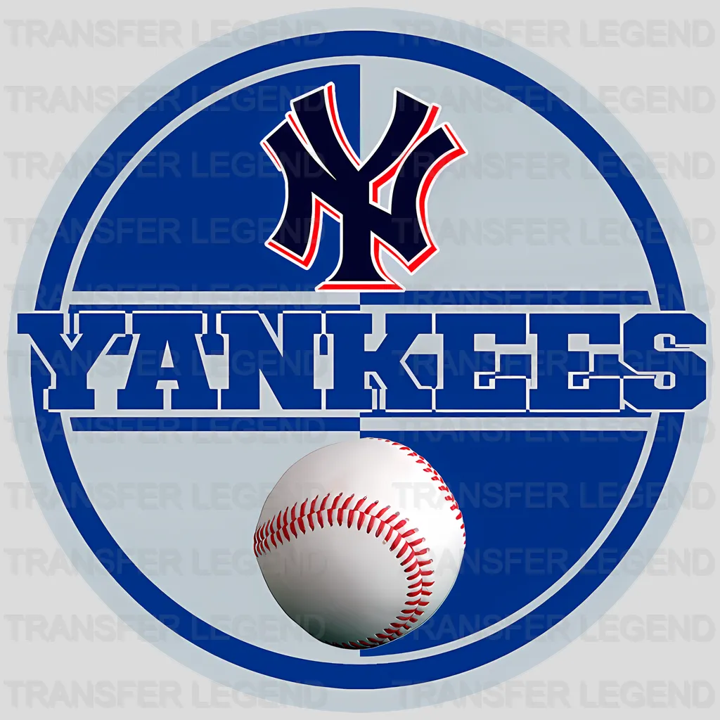 New York Yankees MLB Circle Logo With Stitch - DTF Iron On Transfer