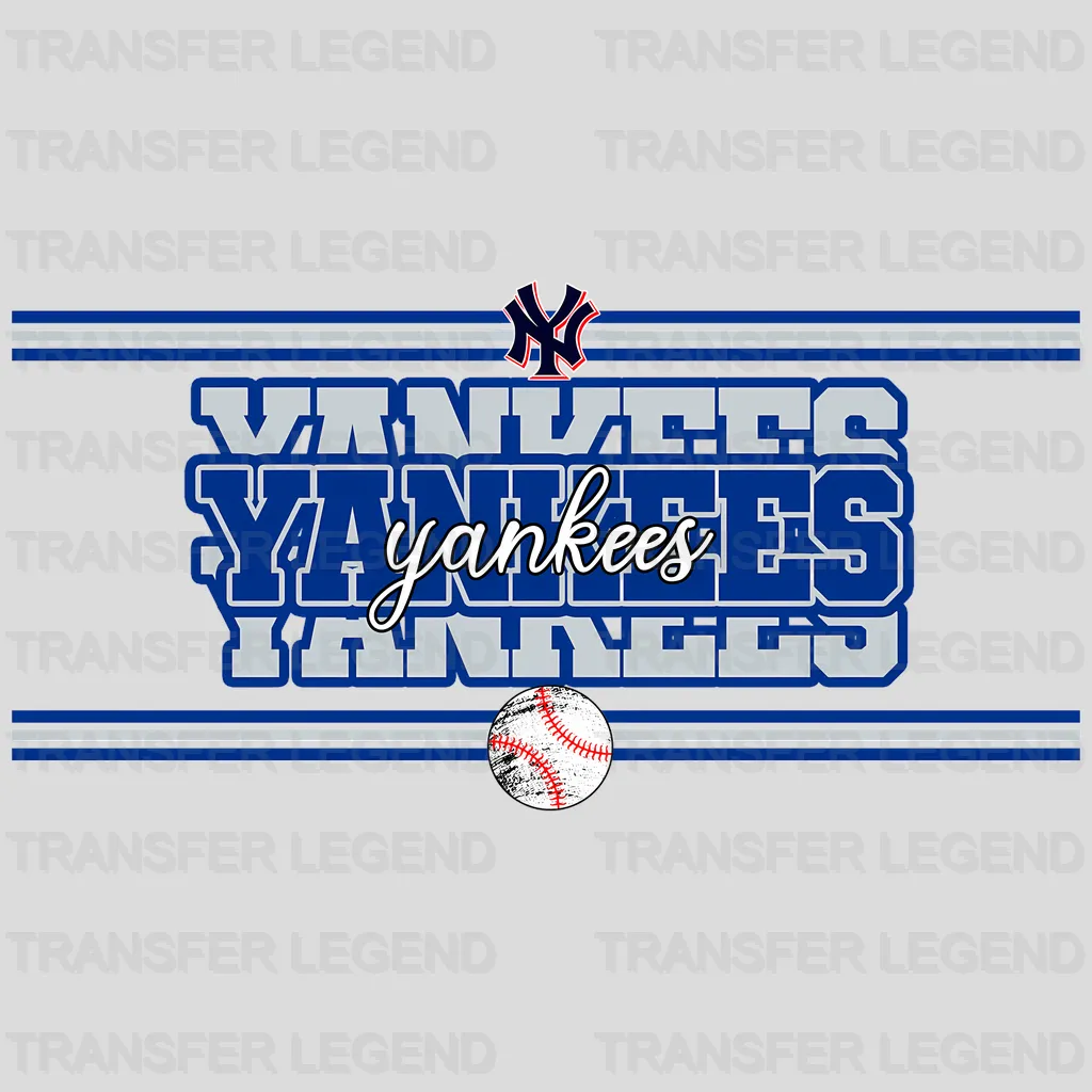 New York Yankees MLB Neon Light Bar Sign Style - DTF Iron On Transfer