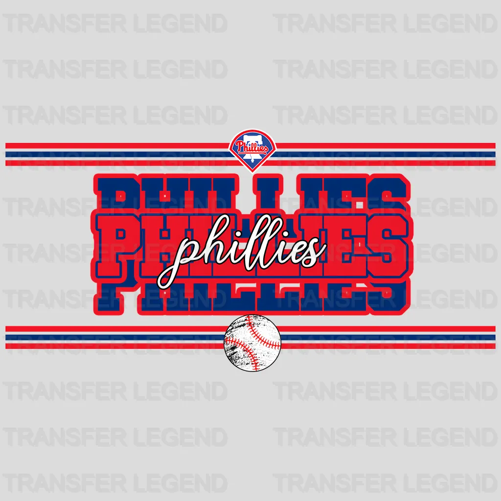 Philadelphia Phillies MLB Neon Light Bar Sign Style - DTF Iron On Transfer