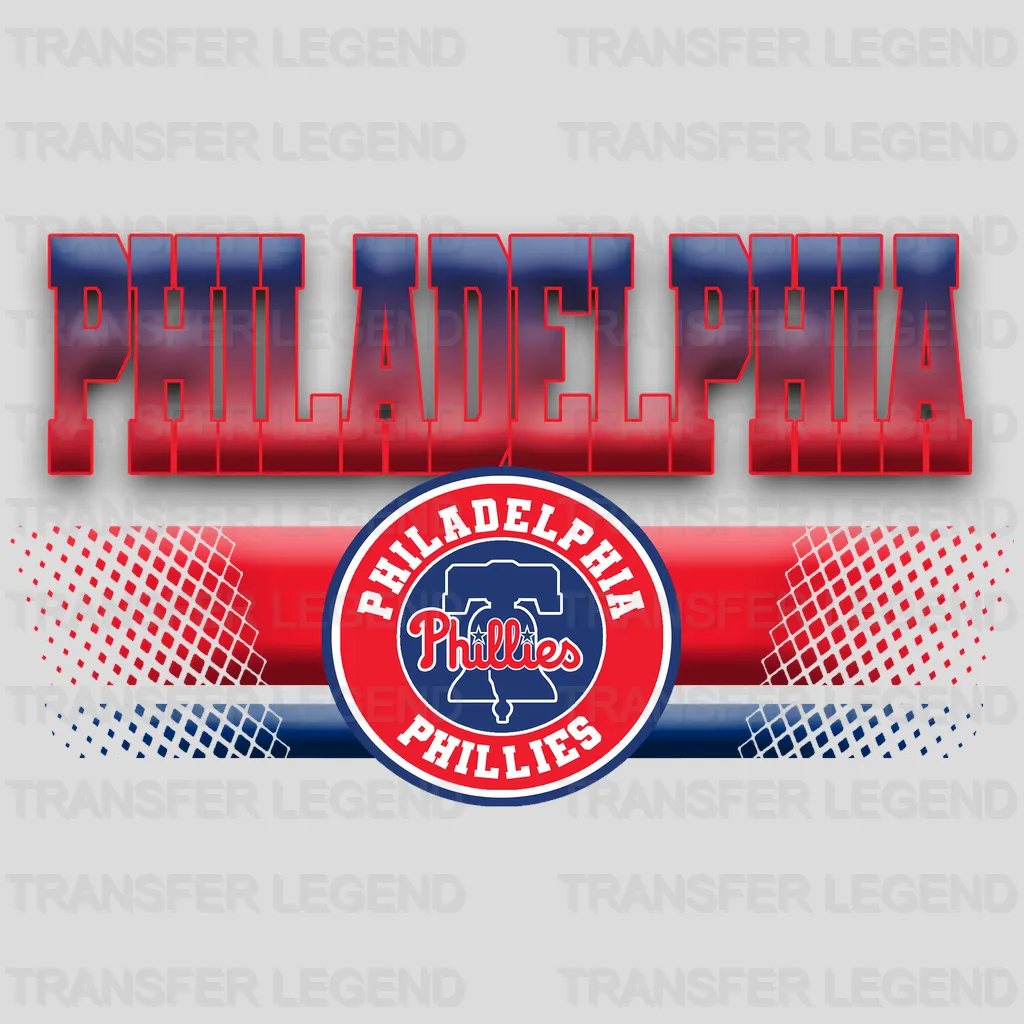 Philadelphia Phillies MLB Metallic Bar Logo - DTF Iron On Transfer