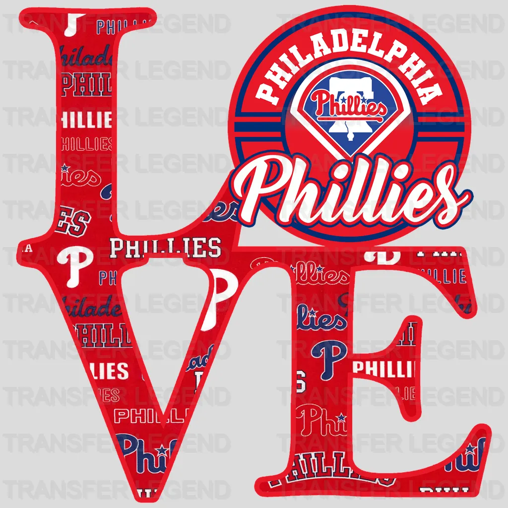 Philadelphia Phillies MLB Love DTF Iron On Transfer