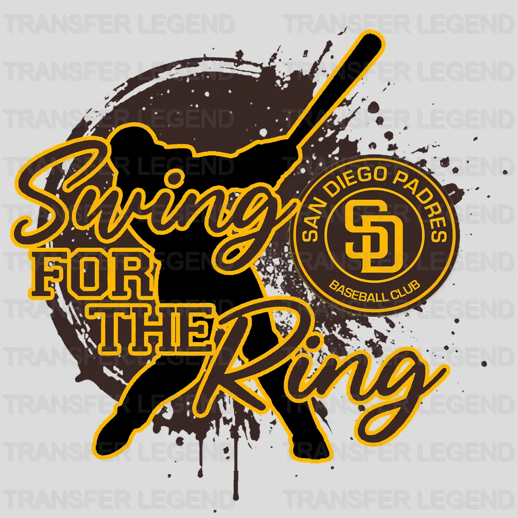 San Diego Padres MLB San Diego Swing For The Ring DTF Iron On Transfer