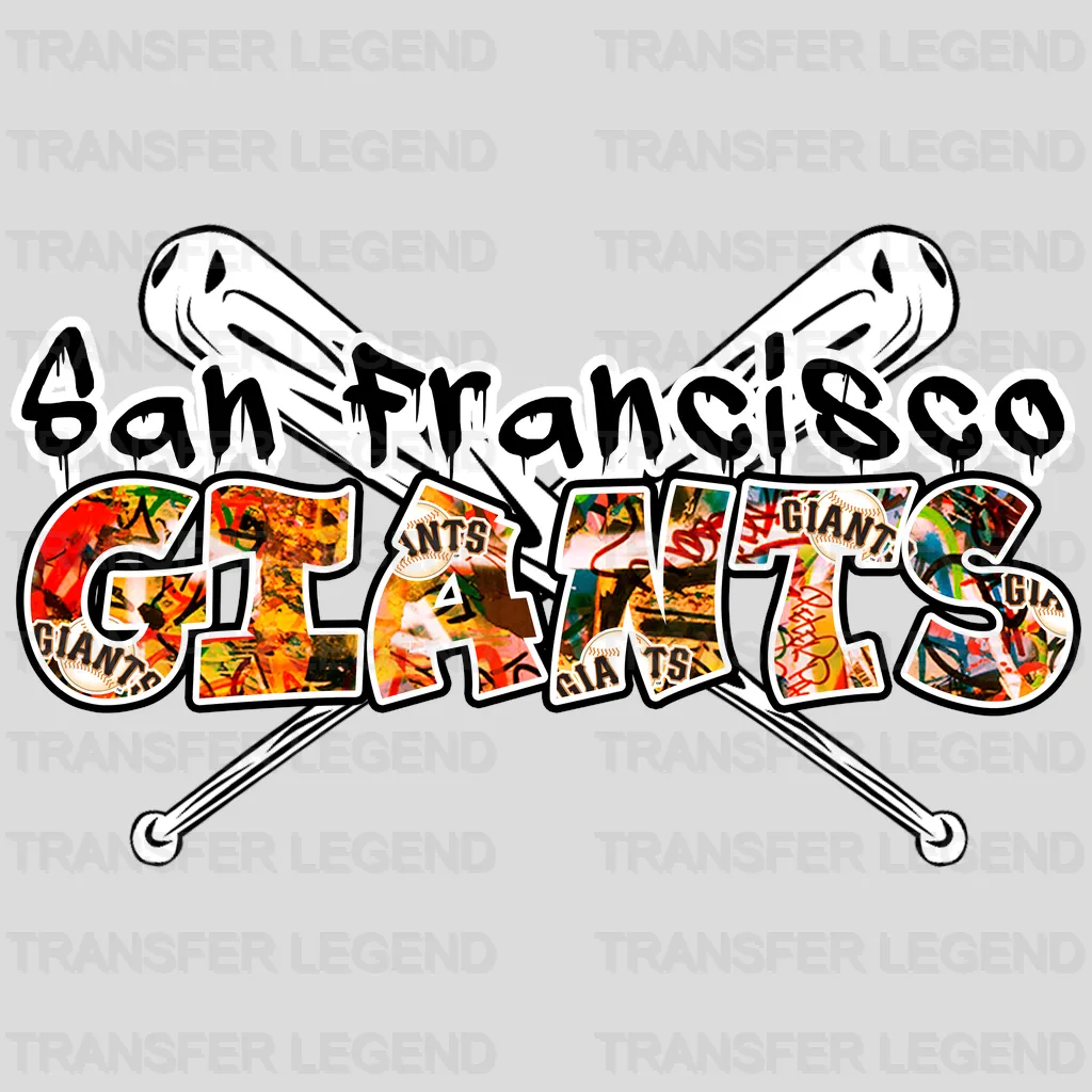 San Francisco Giants MLB Graffiti Wall Art Text Logo - DTF Iron On Transfer