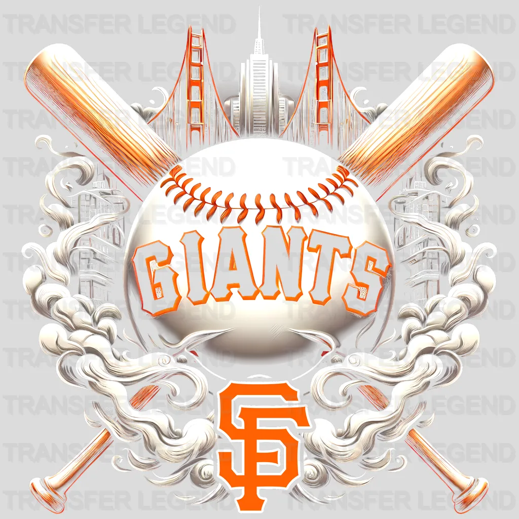 San Francisco Giants MLB Crossed Bats Shield Emblem - DTF Iron On Transfer
