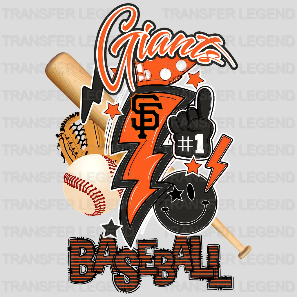 San Francisco Giants MLB Cartoon Bobblehead Player Character - DTF Iron On Transfer