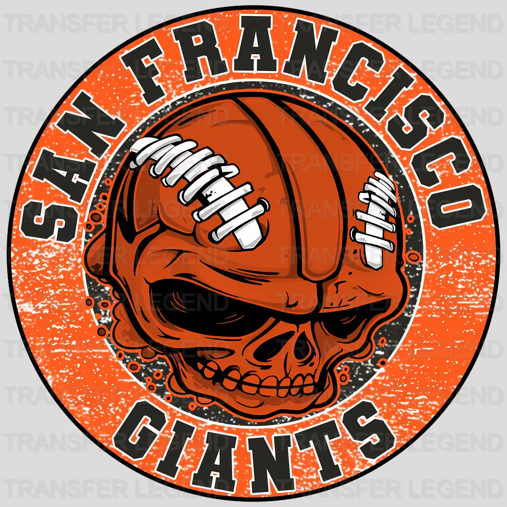 San Francisco Giants MLB Skull With Cap & Smoke Effect - DTF Iron On Transfer