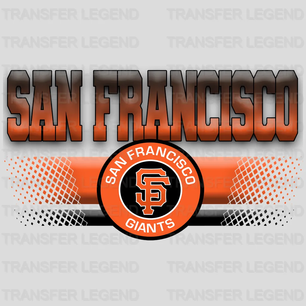 San Francisco Giants MLB Text Logo Orange Bar - DTF Iron On Transfer