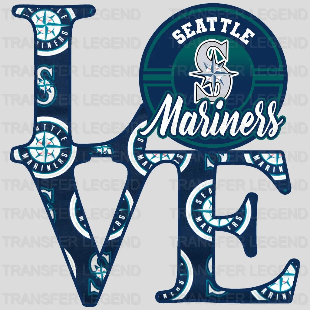 Seattle Mariners MLB Love DTF Iron On Transfer