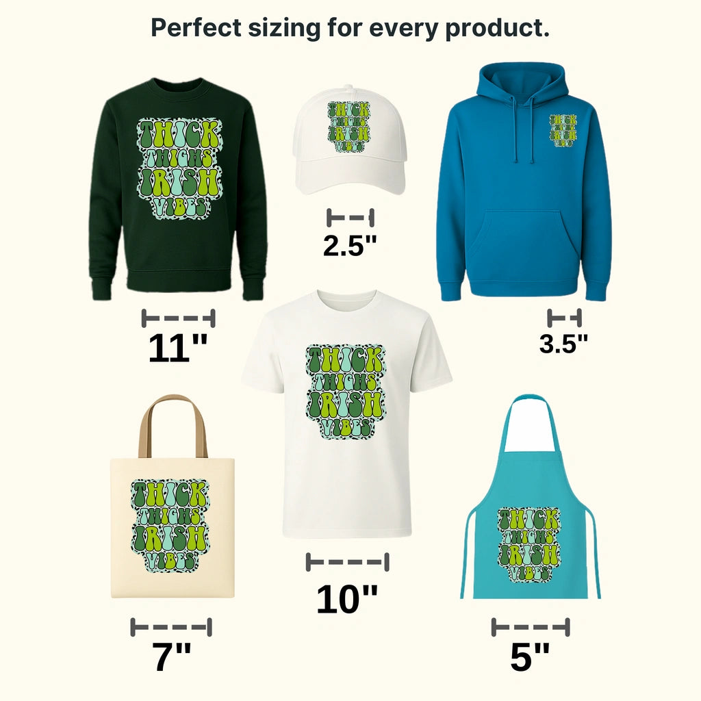 Thick Thighs Irish Vibes St. Patrick's Day Design - DTF heat transfer - transferlegend