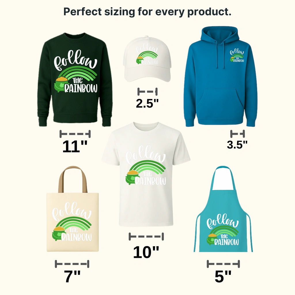 Follow The Rainbow St. Patrick's Day Design - DTF heat transfer - transferlegend