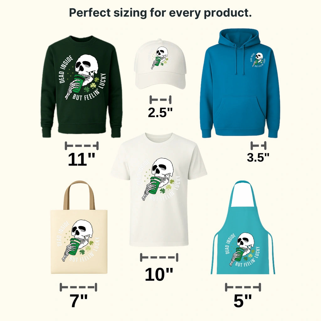 Dead Inside But Feeling Lucky St. Patrick's Day Design - DTF heat transfer - transferlegend