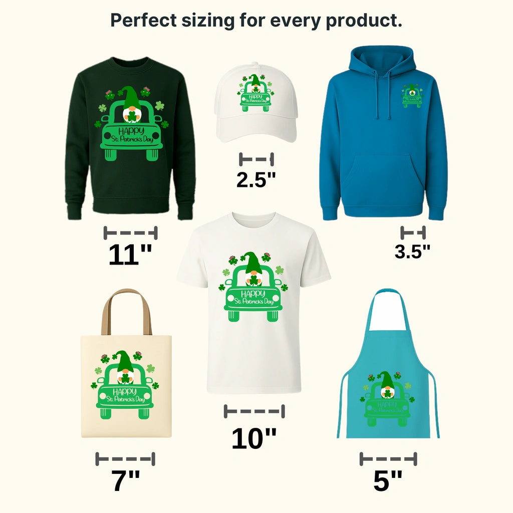 Car & Gnomie St. Patrick's Day Design - DTF heat transfer - transferlegend