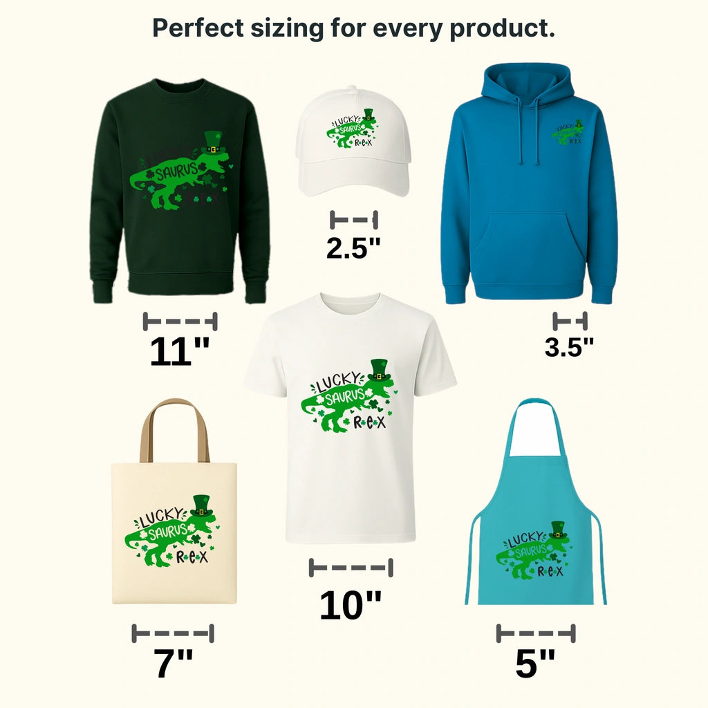Lucky Saurus Rex St. Patrick's Day Design - DTF heat transfer - transferlegend