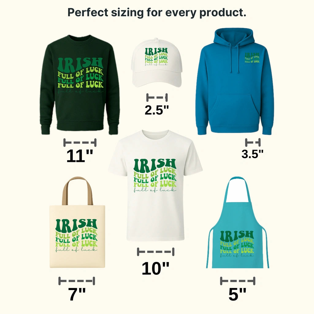 Irish Full Of Luck St. Patrick's Day Design - DTF heat transfer - transferlegend