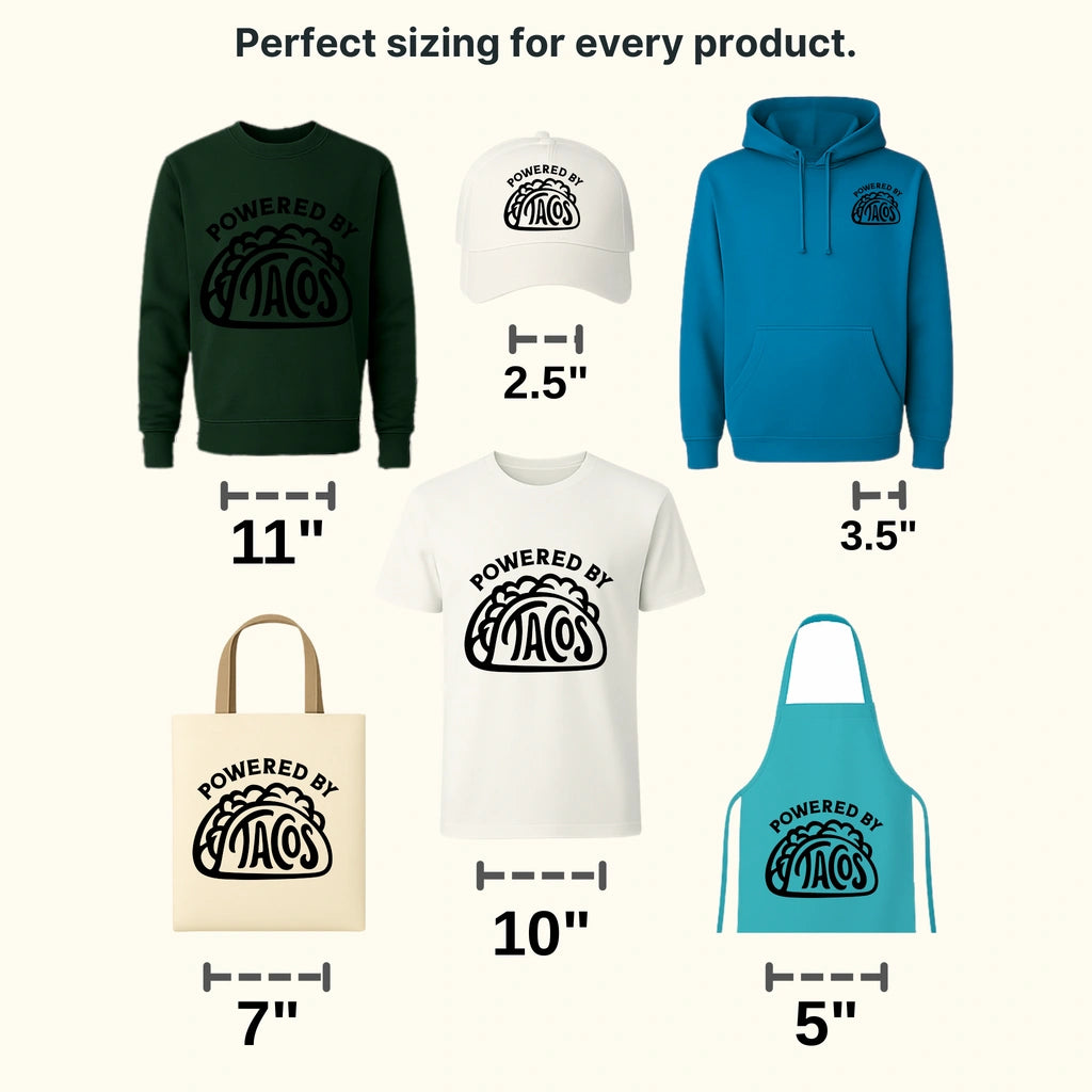 Powered By Tacos - Funny Food - Mexican Food Lover Design - DTF heat transfer - transferlegend