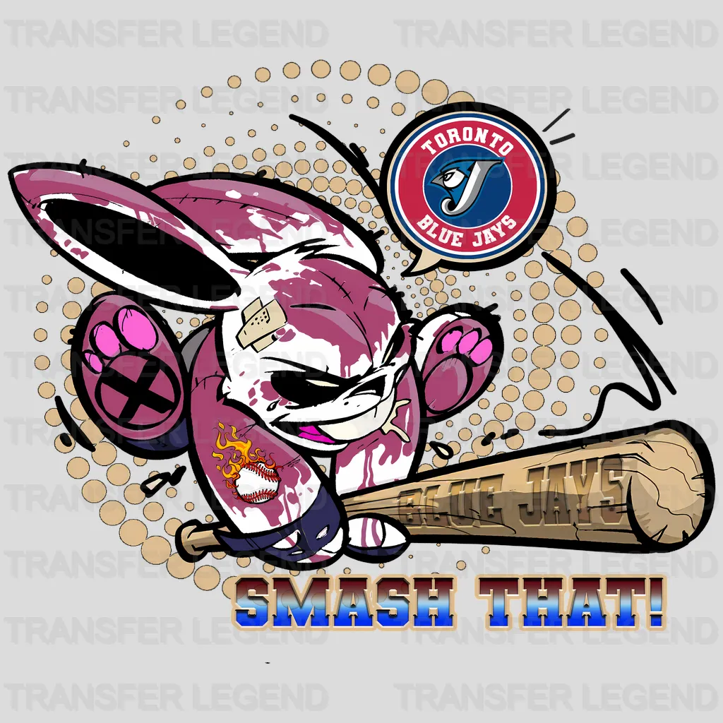 Toronto Blue Jays MLB Mascot Catcher Cartoon Graphic - DTF Iron On Transfer