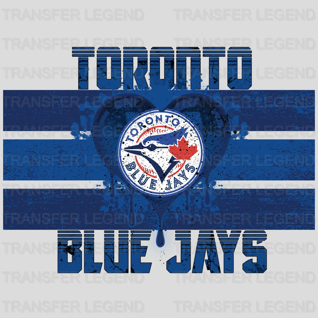 Toronto Blue Jays MLB Vintage Blue Typography Banner - DTF Iron On Transfer