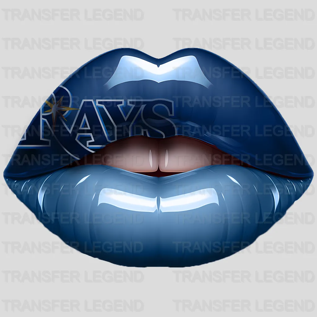 Tampa Bay Rays MLB Blue & Navy Lips Logo Art Illustration - DTF Iron On Transfer