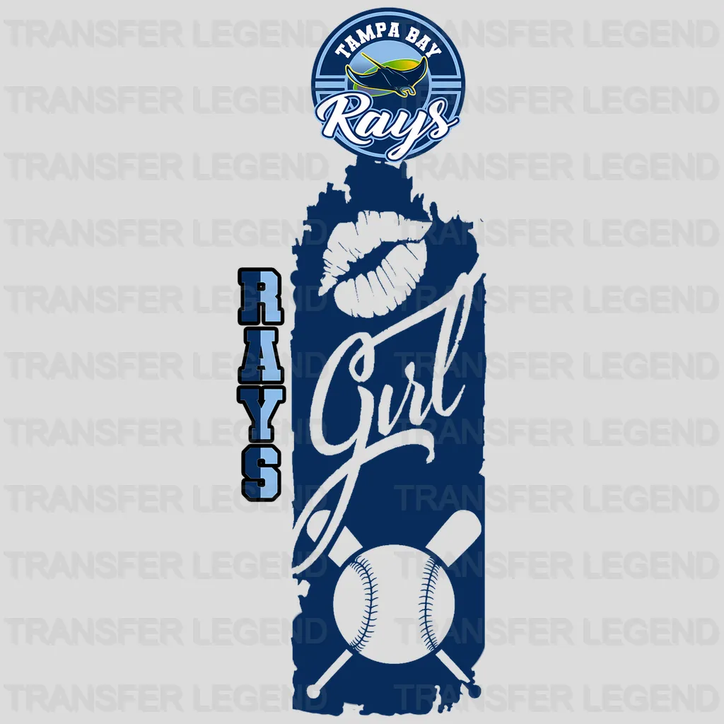 Tampa Bay Rays MLB Vertical Bookmark Style Strip Logo - DTF Iron On Transfer