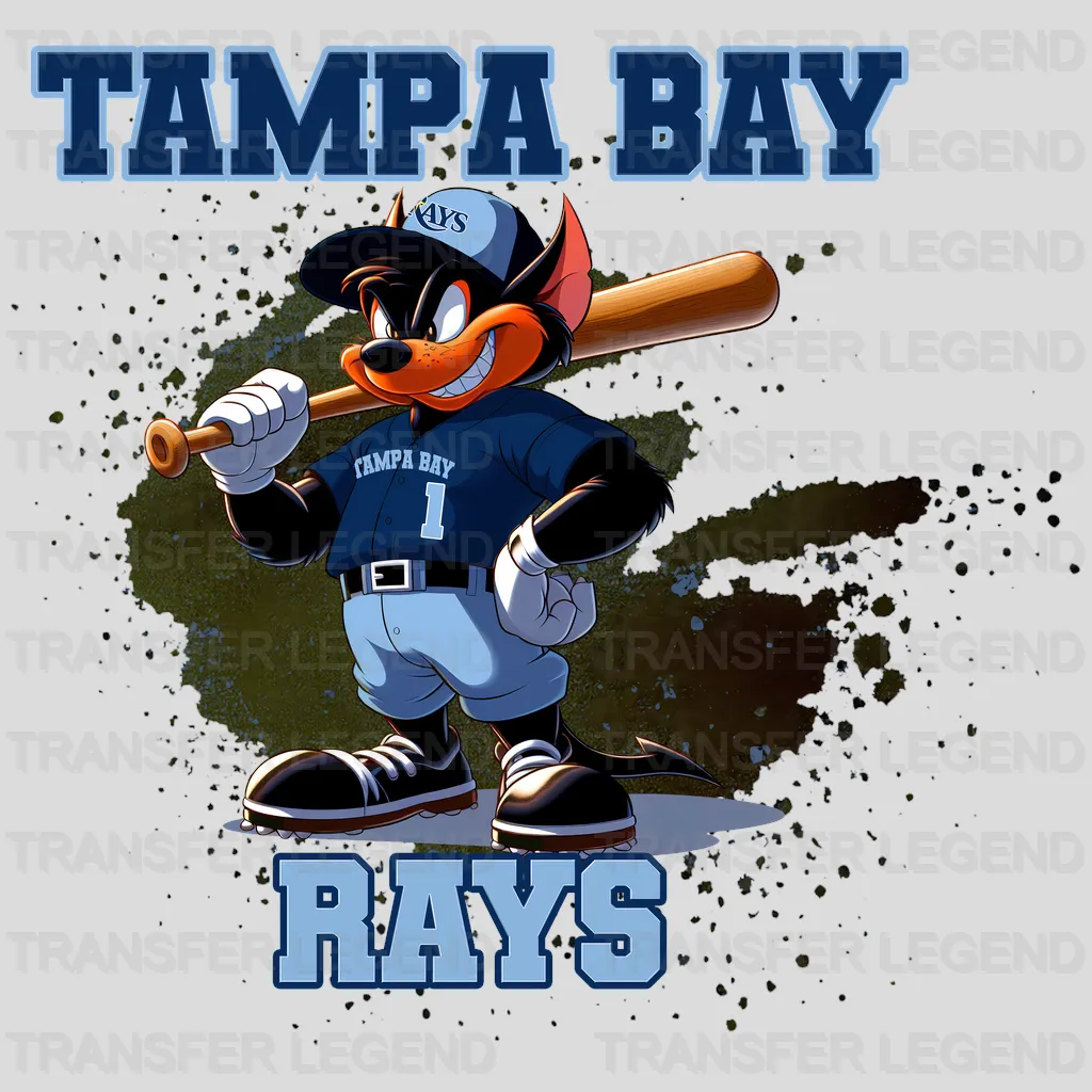 Tampa Bay Rays MLB Cartoon Kid Player Batting - DTF Iron On Transfer