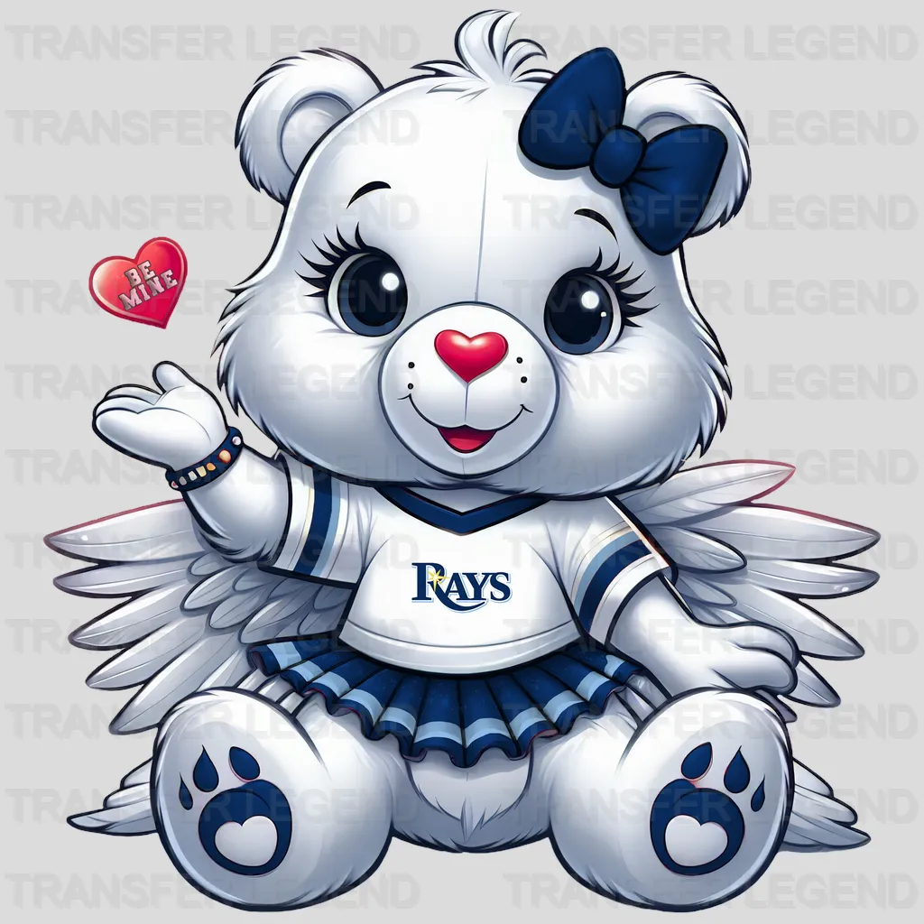 Tampa Bay Rays MLB Cute Care Bear Mascot With Bow - DTF Iron On Transfer