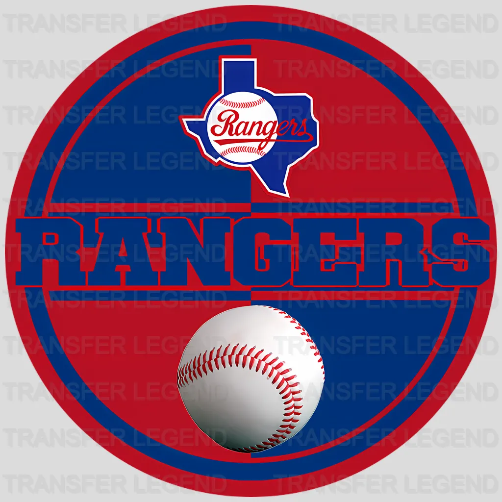 Texas Rangers MLB Neon Light Bar Sign Style - DTF Iron On Transfer