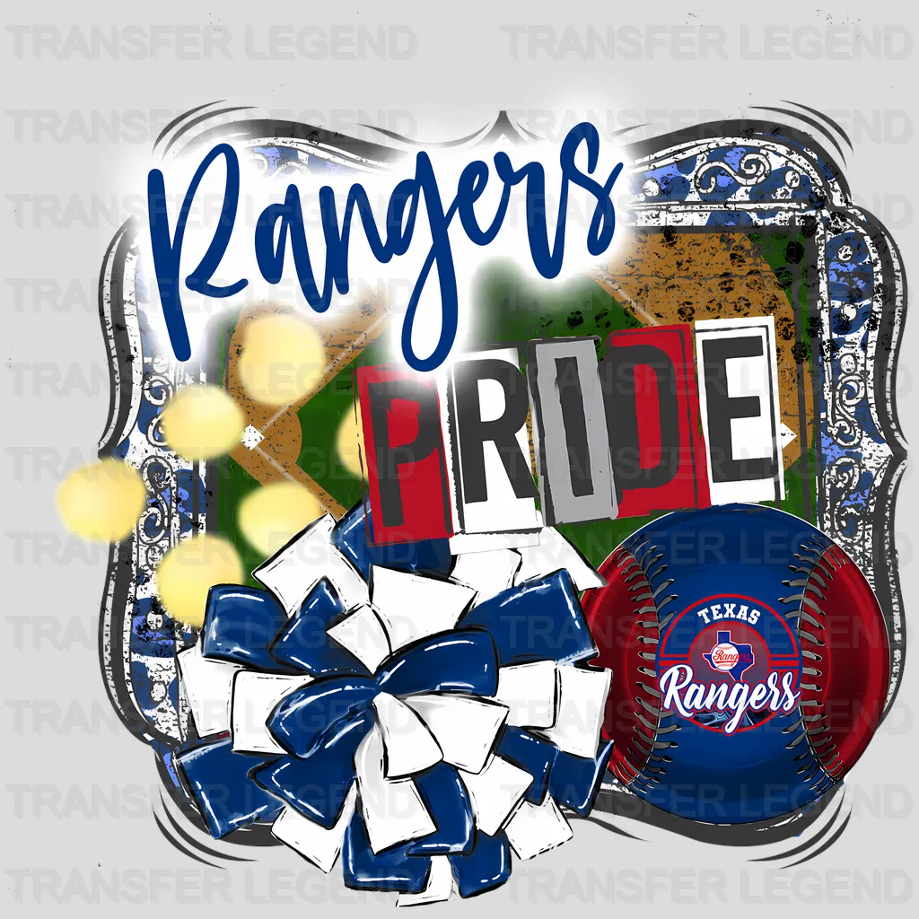 Texas Rangers MLB Rangers Pride DTF Iron On Transfer