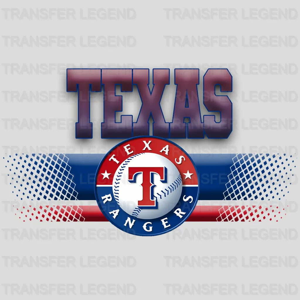 Texas Rangers MLB Metallic Bar Logo - DTF Iron On Transfer