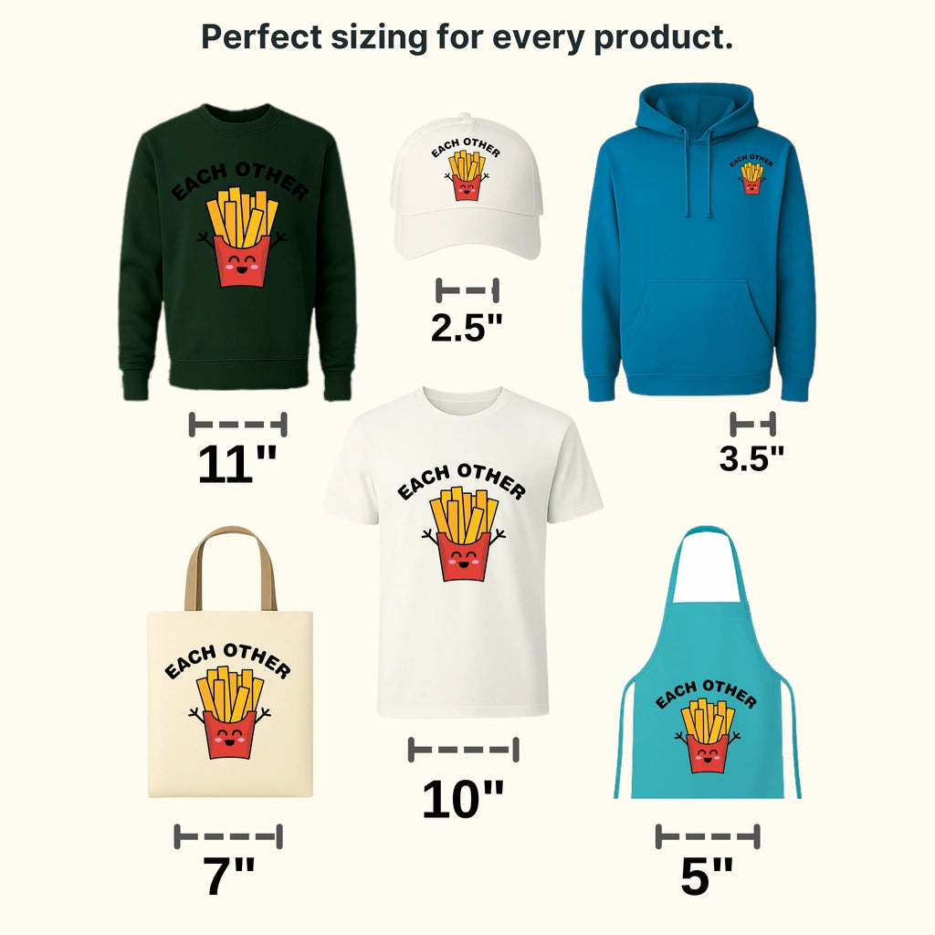 Made for Each Other Hamburger and Fries Couple Design - DTF heat transfer - transferlegend