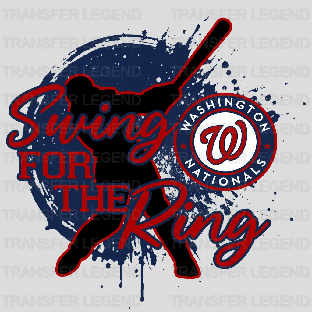 Washington Nationals MLB Swing For The Ring DTF Iron On Transfer