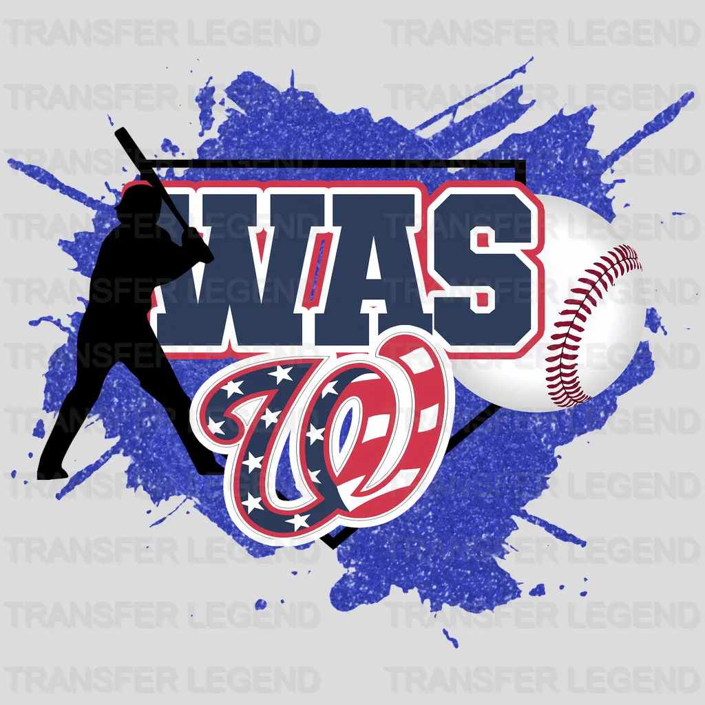 Washington Nationals MLB Was Text Batter Splash Art - DTF Iron On Transfer