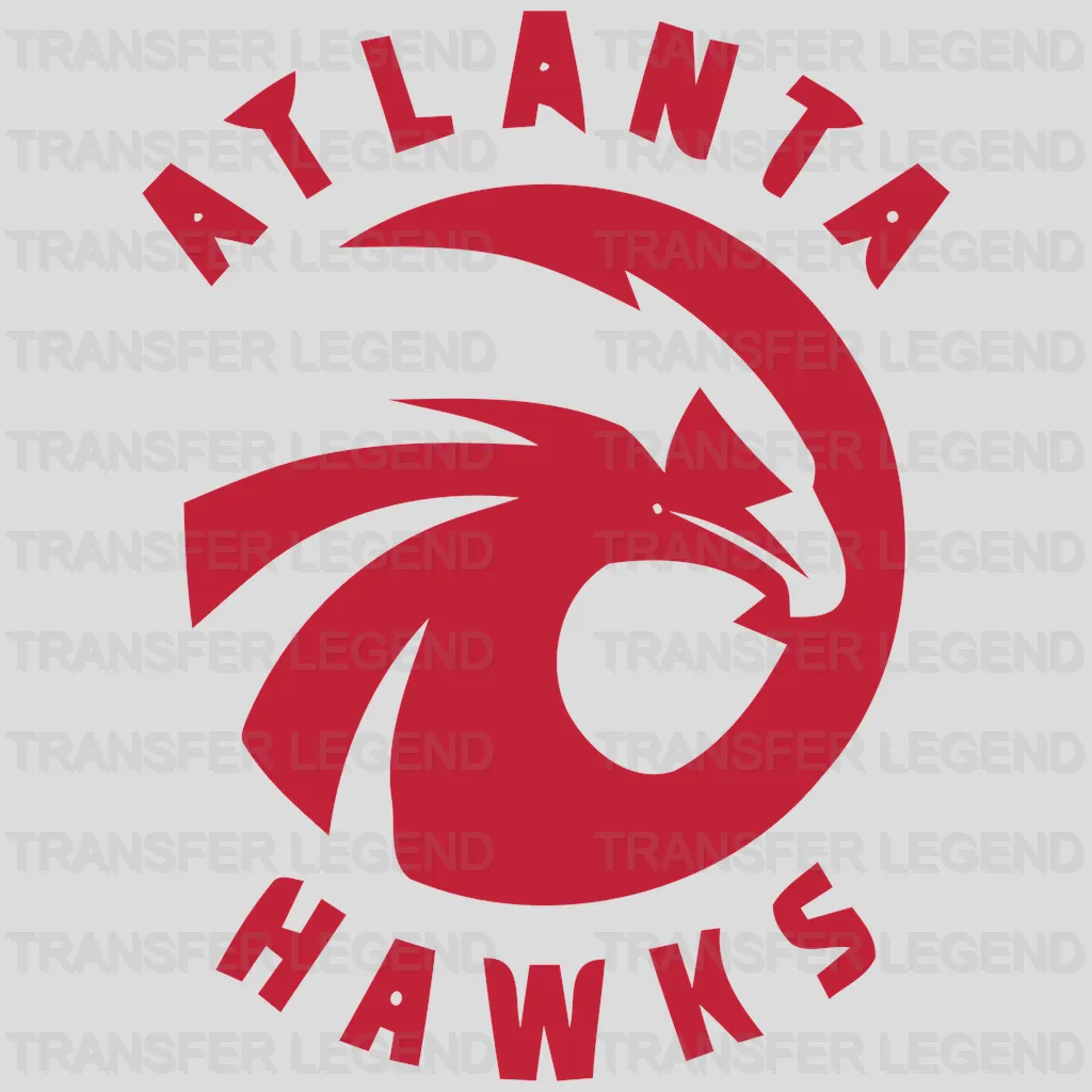 Atlanta Hawks Throwback Circle Crest with Dynamic Hawk NBA Design - DTF Heat Transfer