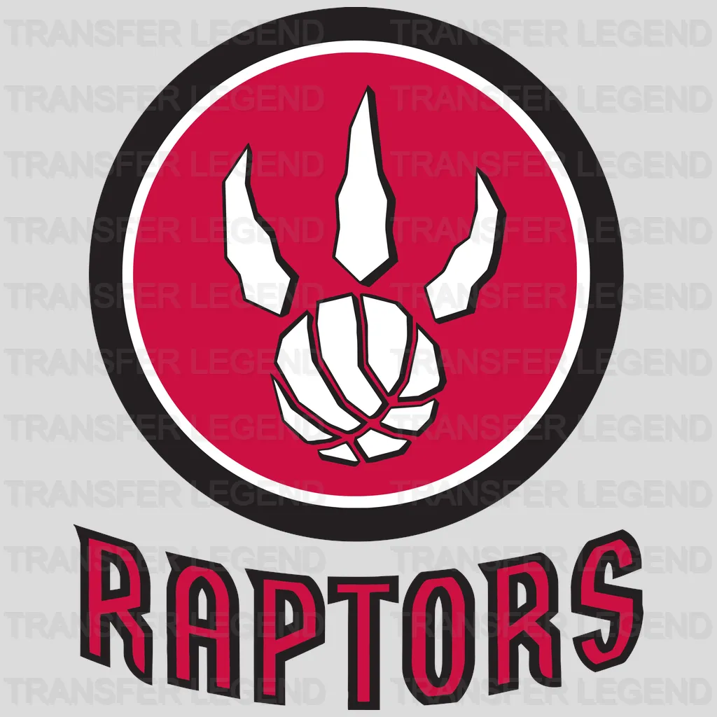 Toronto Raptors Claw Trident with RAPTORS Script NBA Design - DTF Heat Transfer