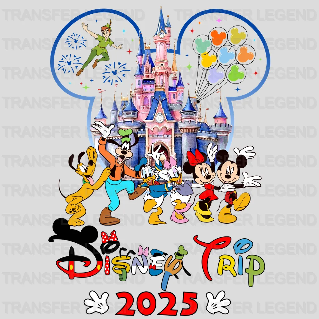 Mickey&Minnie Family Trip Cartoon Designs - DTF Heat Transfer - transferlegend