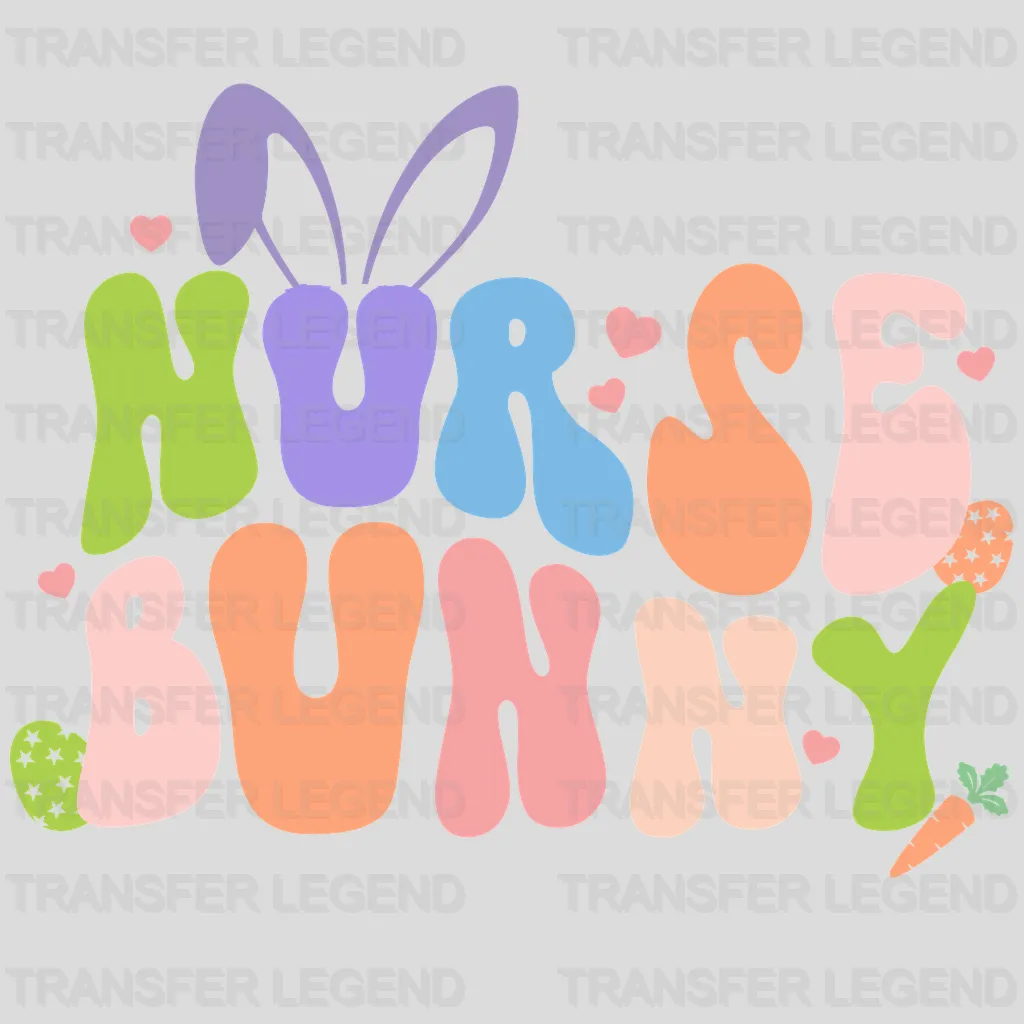 Nurse Bunny Easter Design - DTF heat transfer - transferlegend