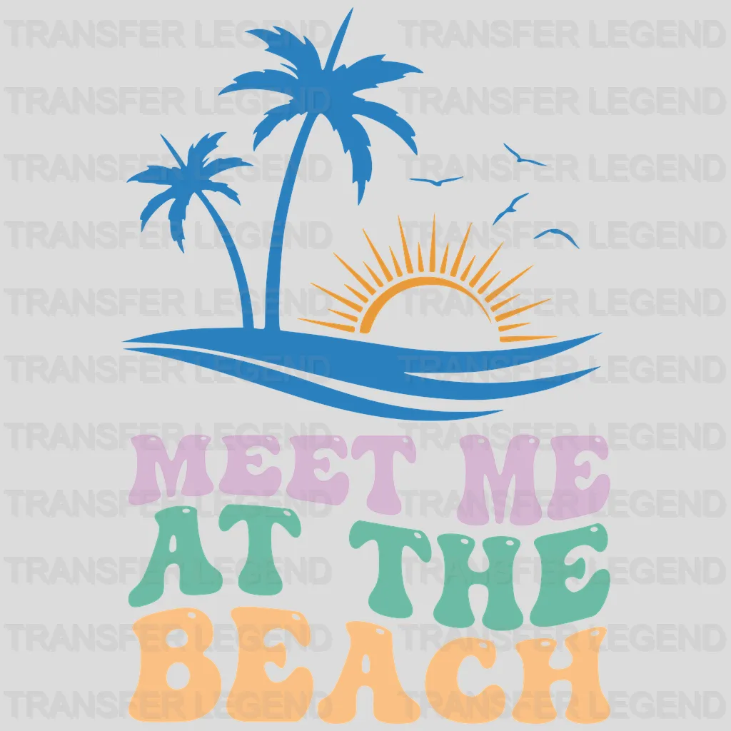 Meet Me At The Beach Summer UV DTF Transfer Cup Wrap UV DTF Sticker - transferlegend