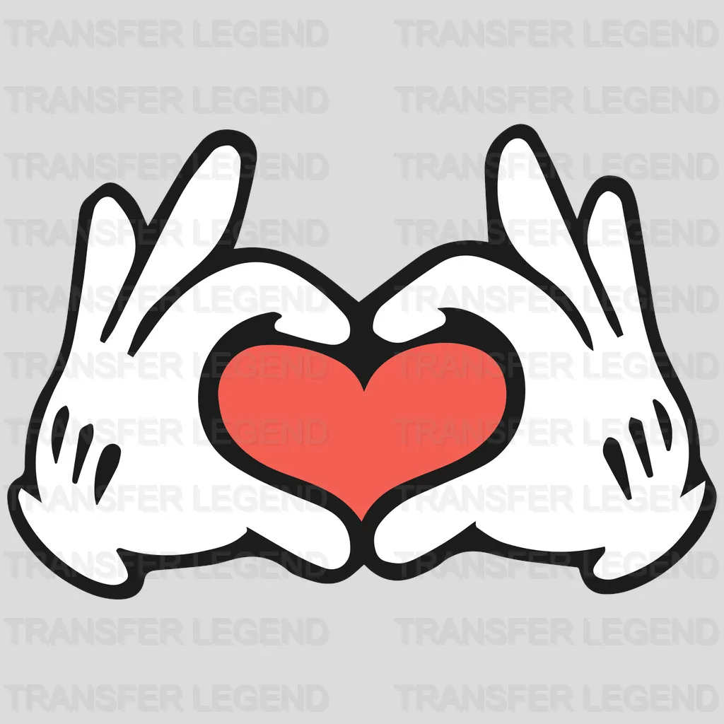 Mouse Gloves Heart Design - DTF heat transfer - transferlegend