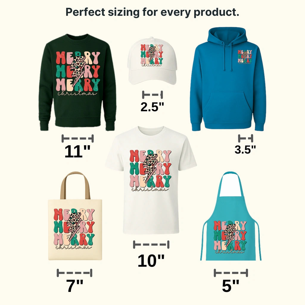 Merry Merry Merry Leopard Design, Christmas Design, Dtf Heat Transfer - transferlegend