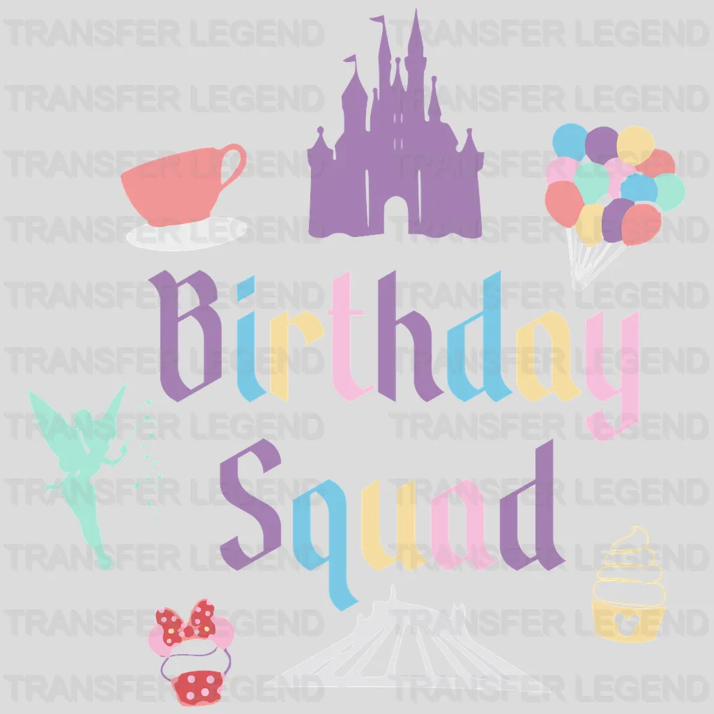 Birthday Squad Cartoon Things Design - DTF heat transfer - transferlegend