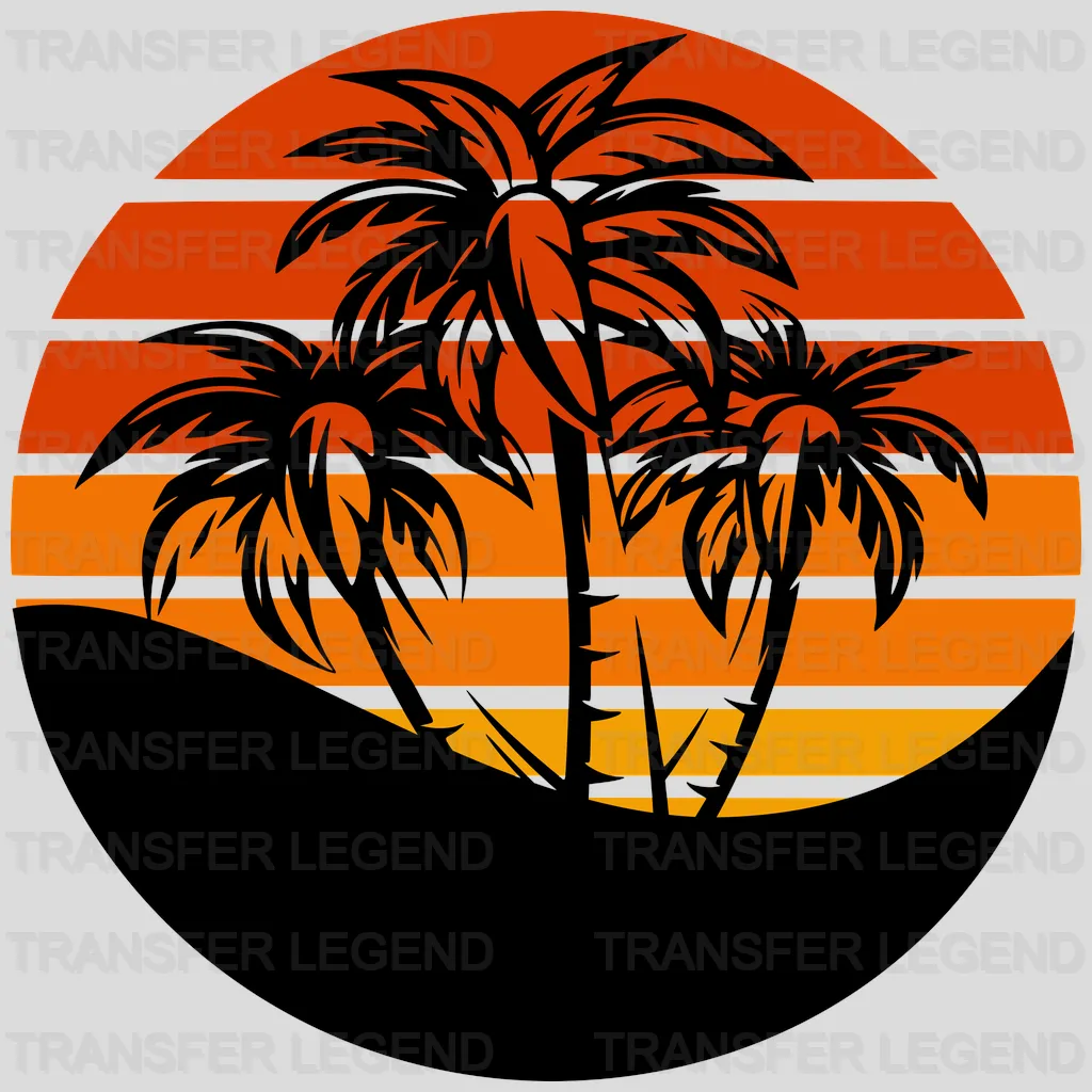 Orange Palm Trees Summer UV DTF Transfer Cup Wrap UV DTF Sticker - transferlegend