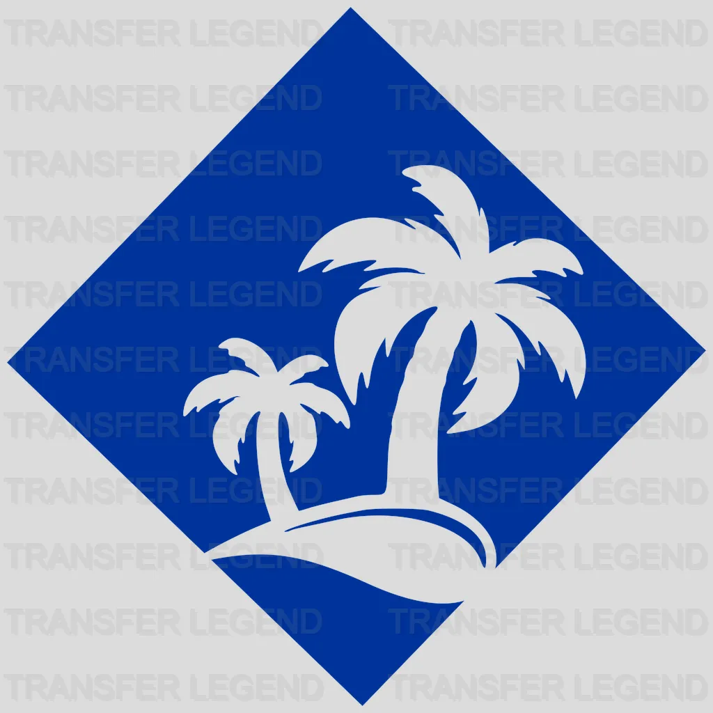 Blue Palm Tree Summer UV DTF Transfer Cup Wrap UV DTF Sticker - transferlegend