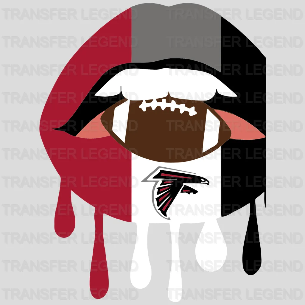 Atlanta Falcons Dripping Lips Football Graphic NFL Design - DTF Heat Transfer