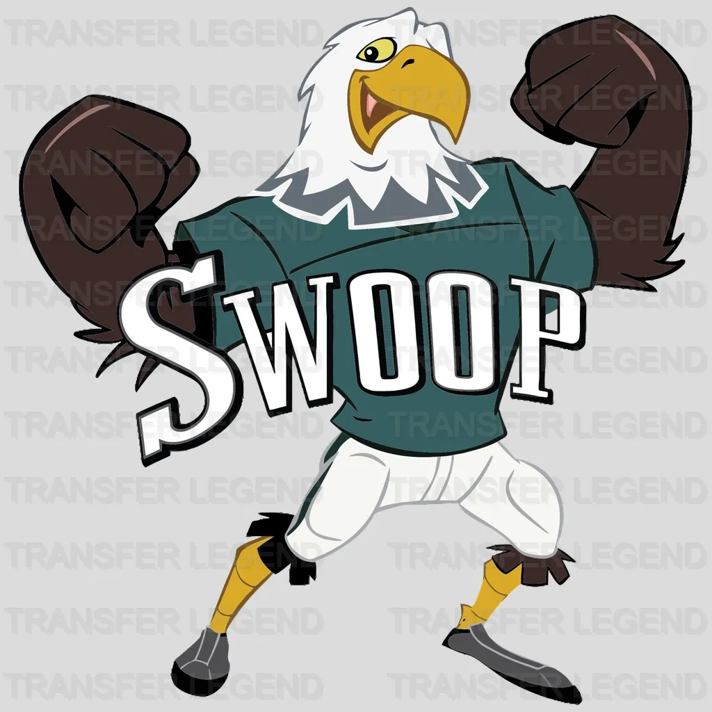 Philadelphia Eagles Swoop mascot flexing arms (alternate), NFL design - DTF Heat Transfer