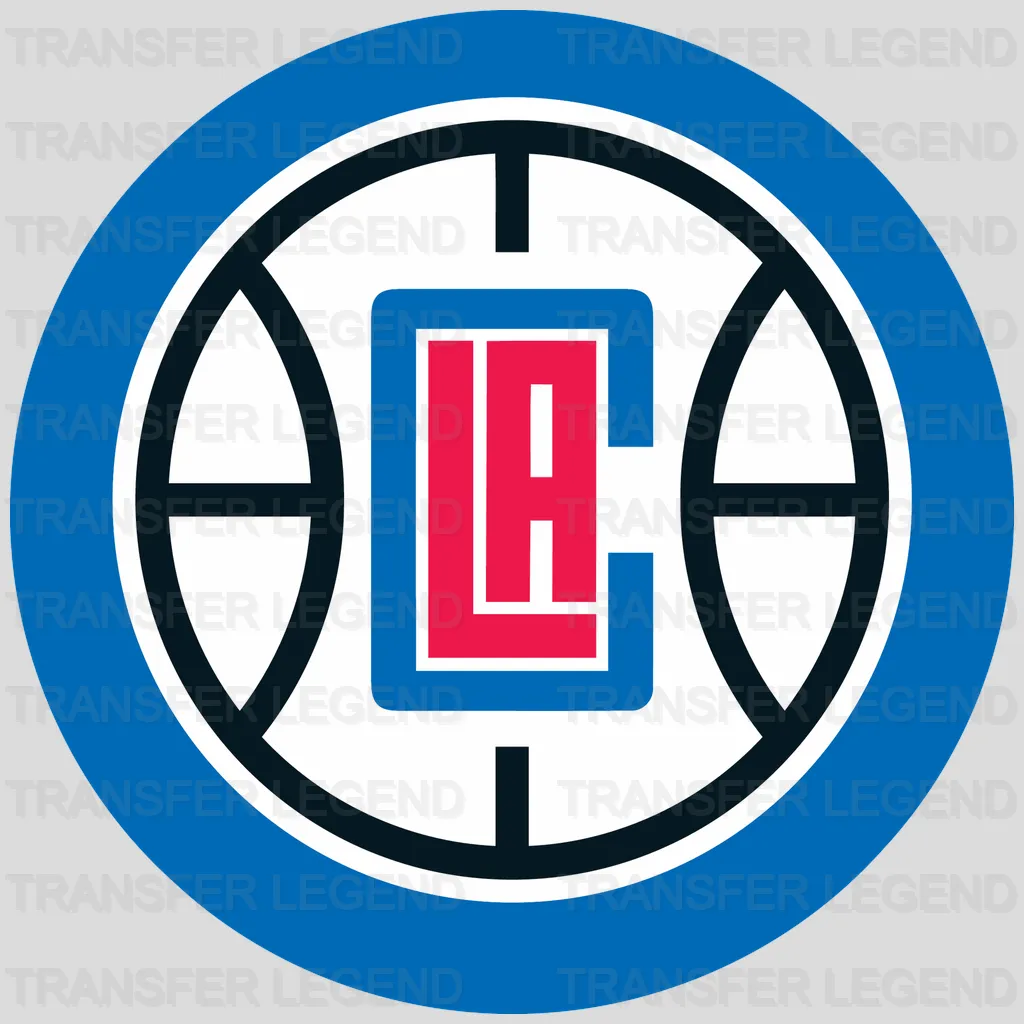 Los Angeles Clippers Blue Roundel with Center LA Monogram NBA Design - DTF Heat Transfer