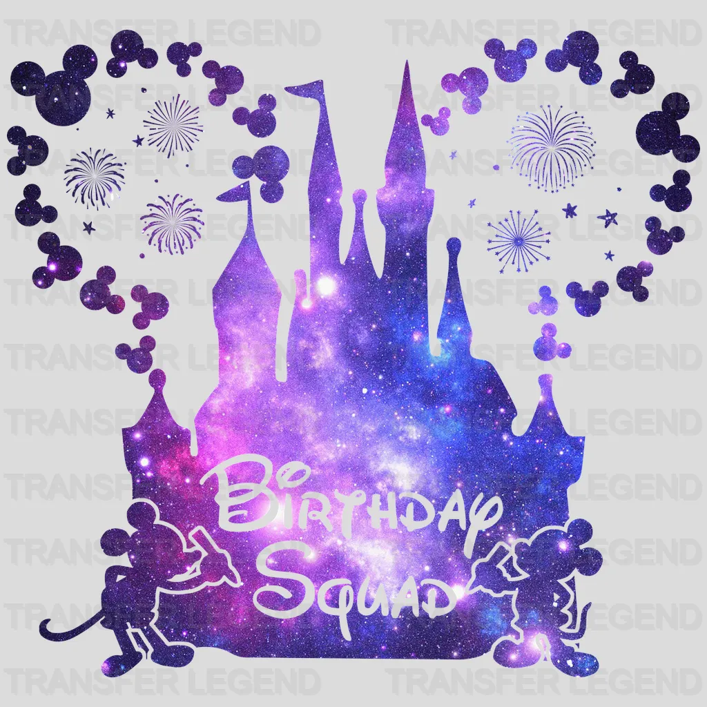 Birthday Squad Cartoon Castle Head Design - DTF heat transfer - transferlegend